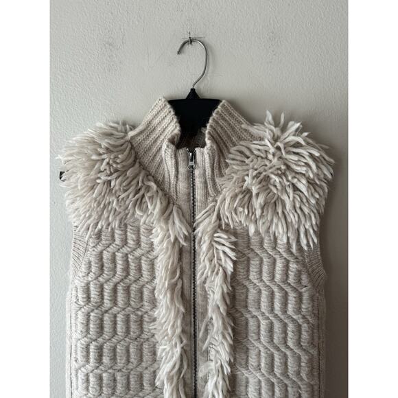 Country Road Fringe Vest Size Medium Alpaca Mohair Wool Blend Textured Boho Glam - Picture 4 of 9